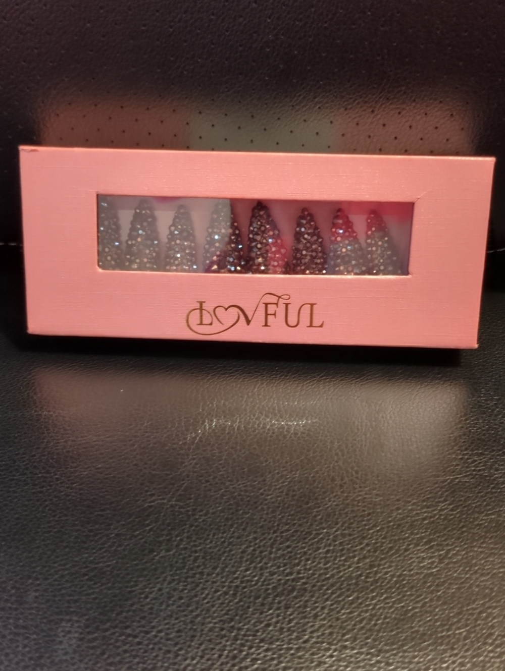 Pink Glitter False Nails Set - Pink